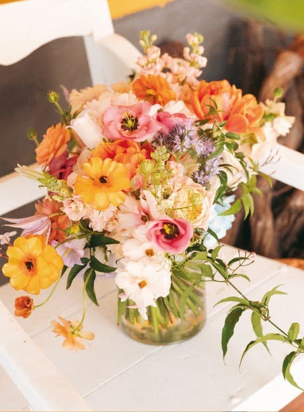 Floral arrangement on a reception table