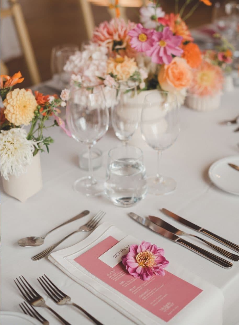 Full table setting with stationery