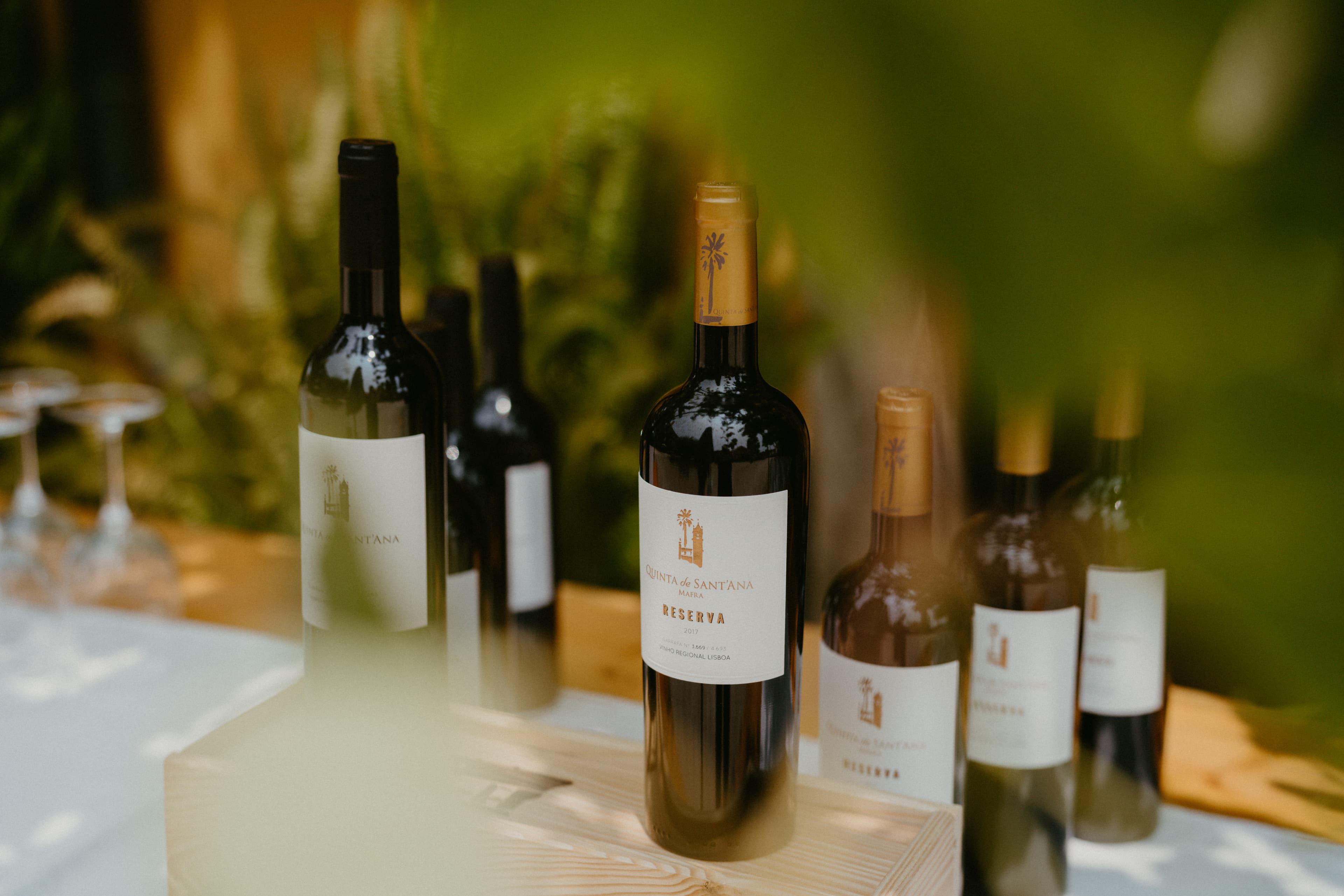 Quinta de Sant’Ana Reserva bottles displayed together on a tasting table